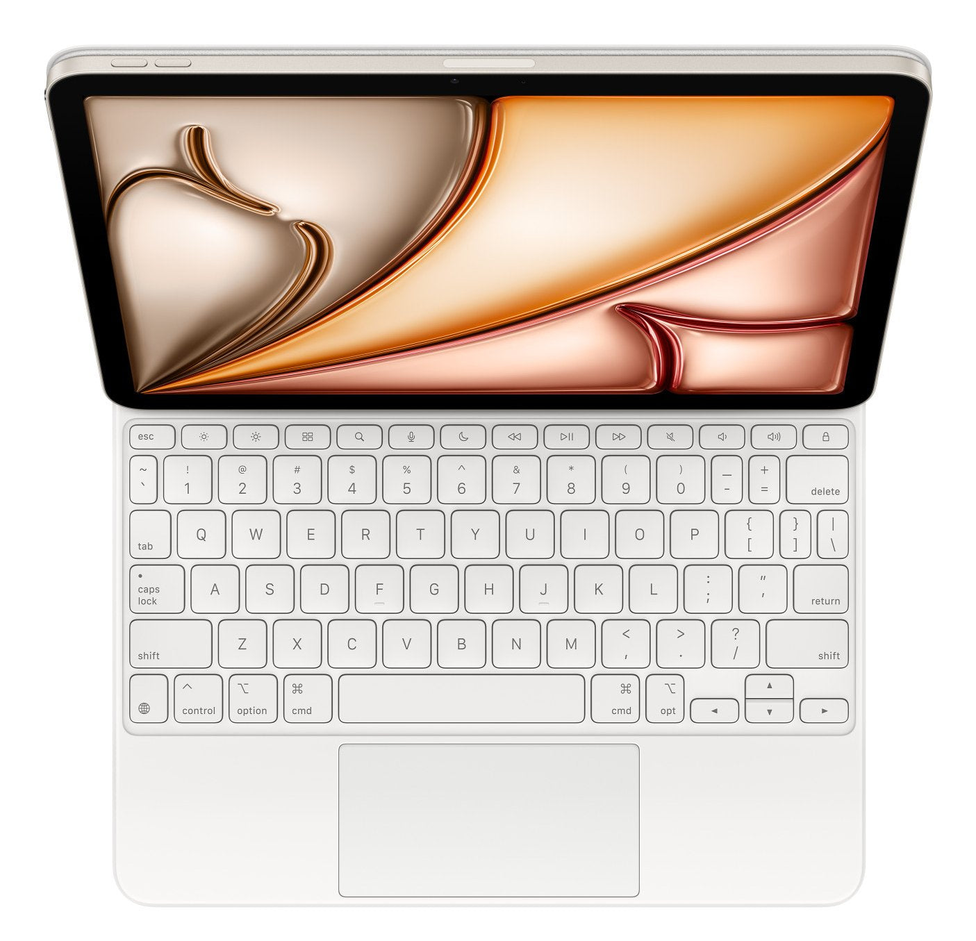 Teclado Magic De Apple Para El Aire Ipad De 11 "(M3), Teclado Blanco, Diseño De Ee. Uu., Mecánica De Tijera Mdfv4lb/A