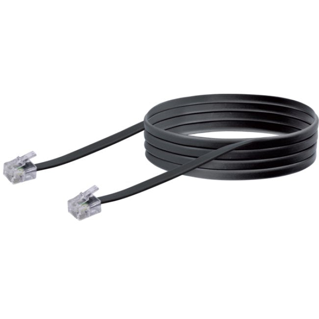 Cable Tae Schwaiger Rj11 -> Rj11 6p4c 6m Negro Plano
