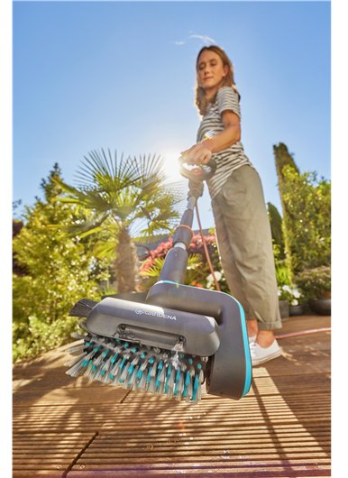 Cepillo Giratorio Universal Gardena Para Multilimpiador A Batería Aquabrush, Cepillo De Lavado Gris/Turquesa, Para Superficies Insensibles 14848-20