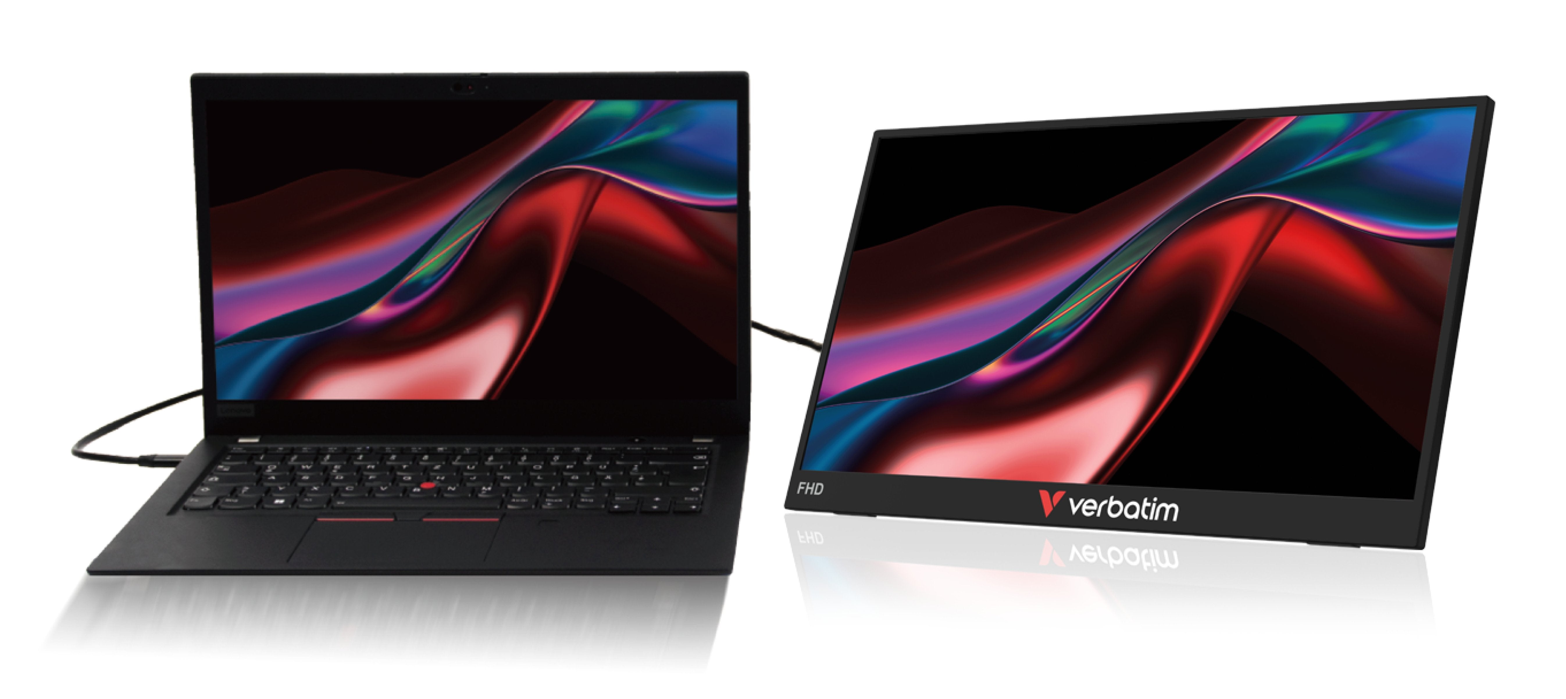 Monitor Portátil Verbatim Non-Touch Light 15.6' Full Hd Multimedia Negro