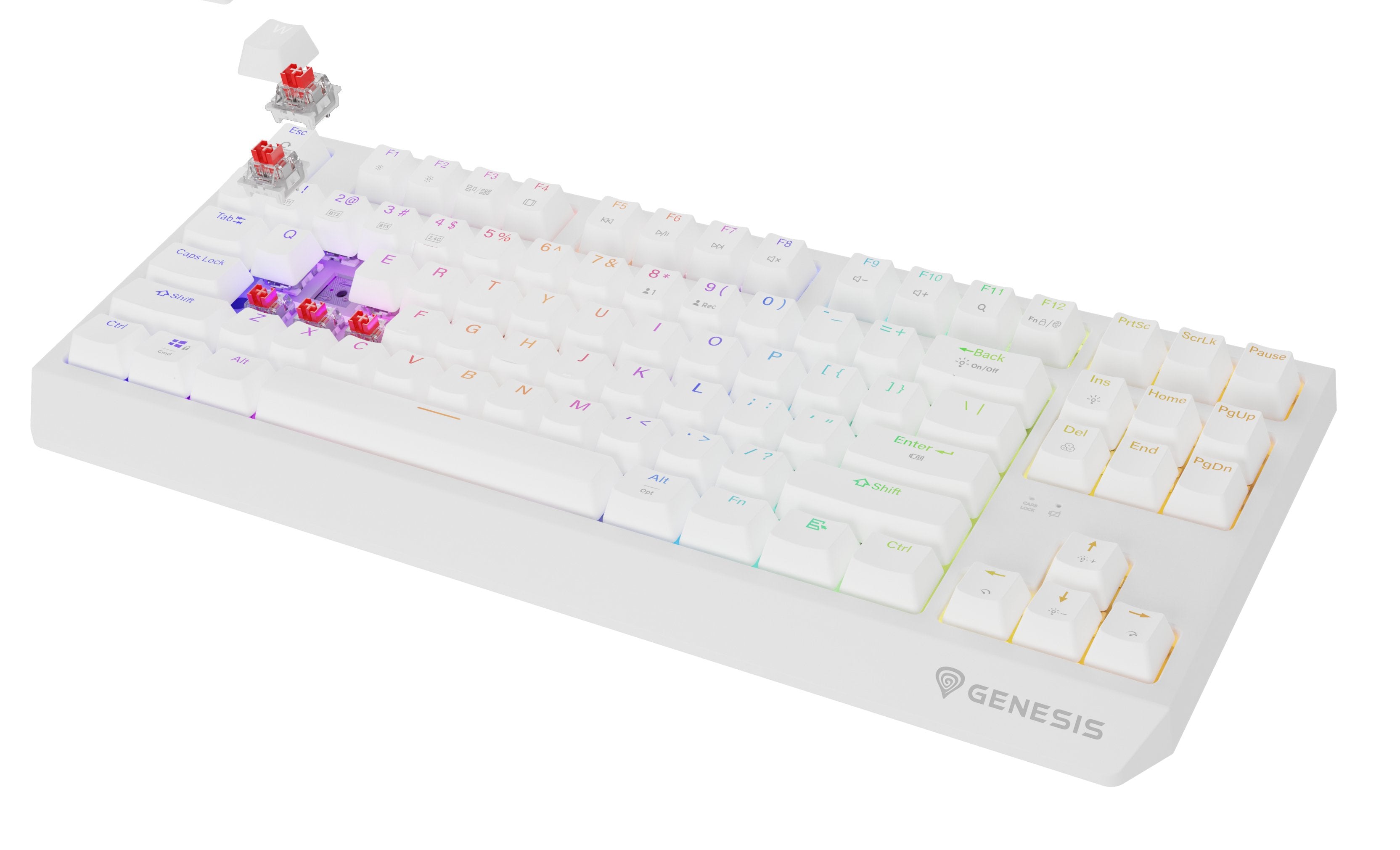 EAN 5901969444469 - GENESIS Thor 230 TKL teclado Juego USB + RF Wireless + Bluetooth QWERTY Inglés de EE. UU. Blanco imagen 2