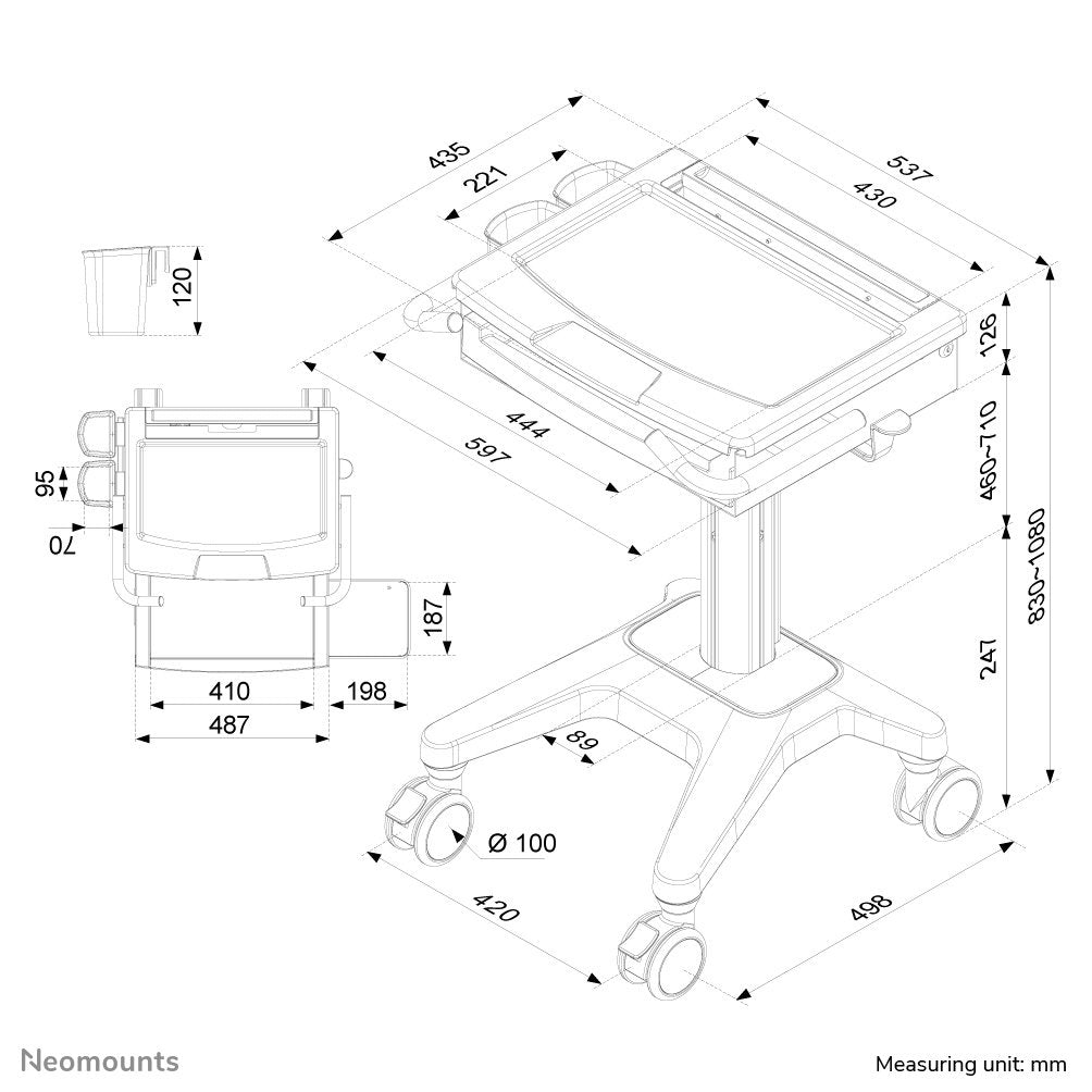 EAN 8717371446550 - Neomounts MED-M200 soporte para monitor 43,2 cm (17") Piso Blanco imagen 8