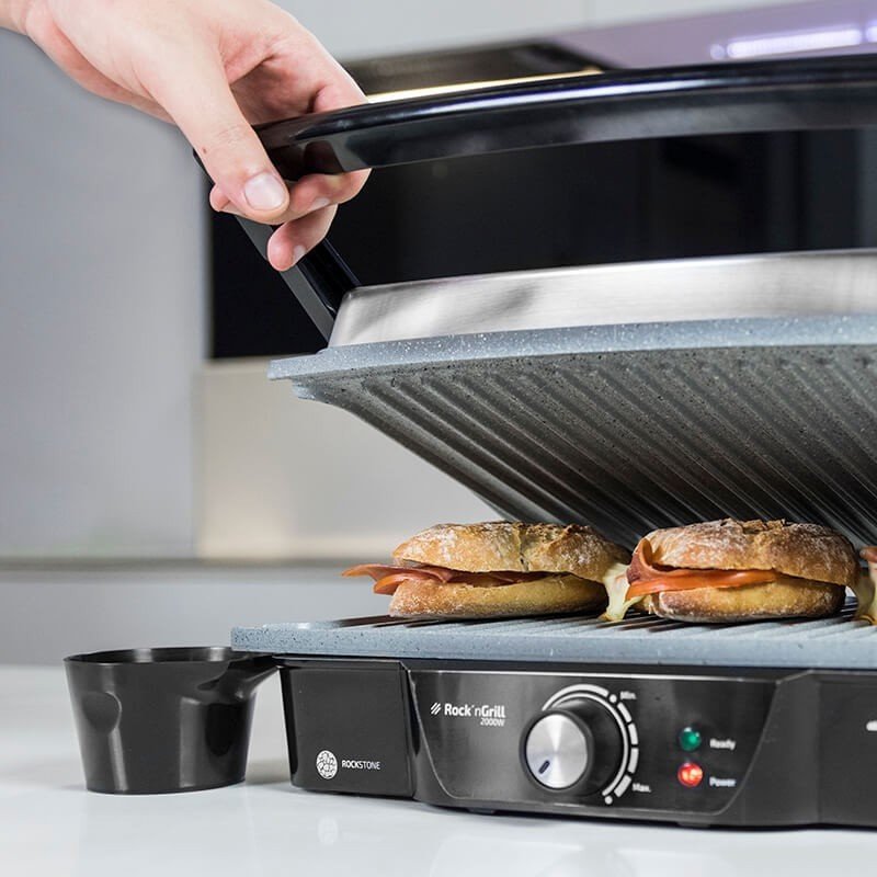 Cecotec Kontaktgrill Rock?N Grill 2000 W (Negro/Edelstahl, 2.000 Watt) 3025