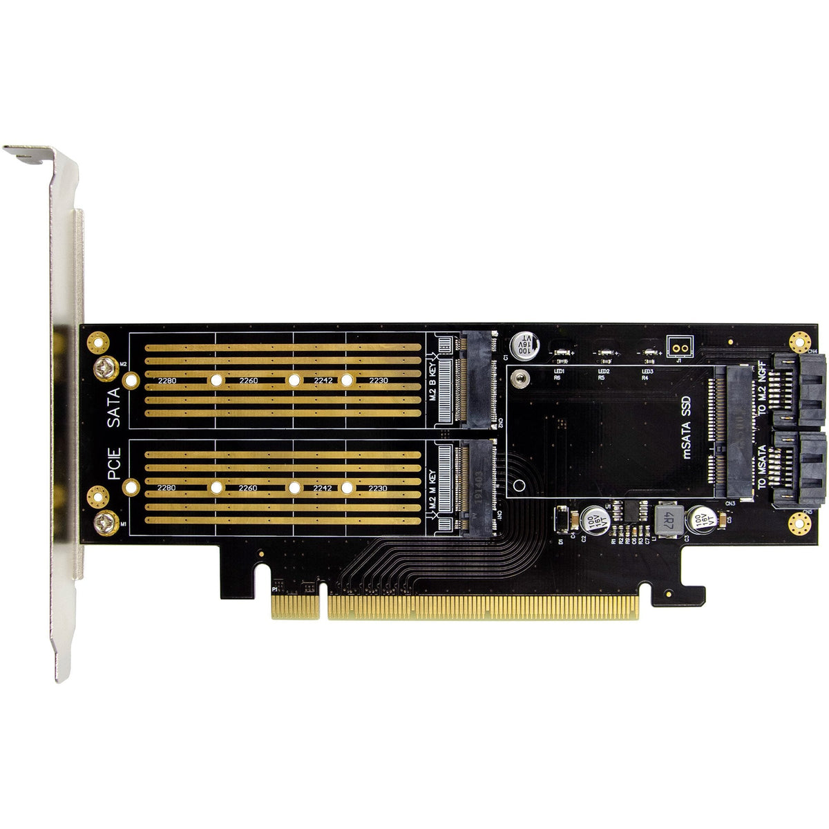 Inline Pcie Tarjeta X16 A 2x M.2 - 1x Msata