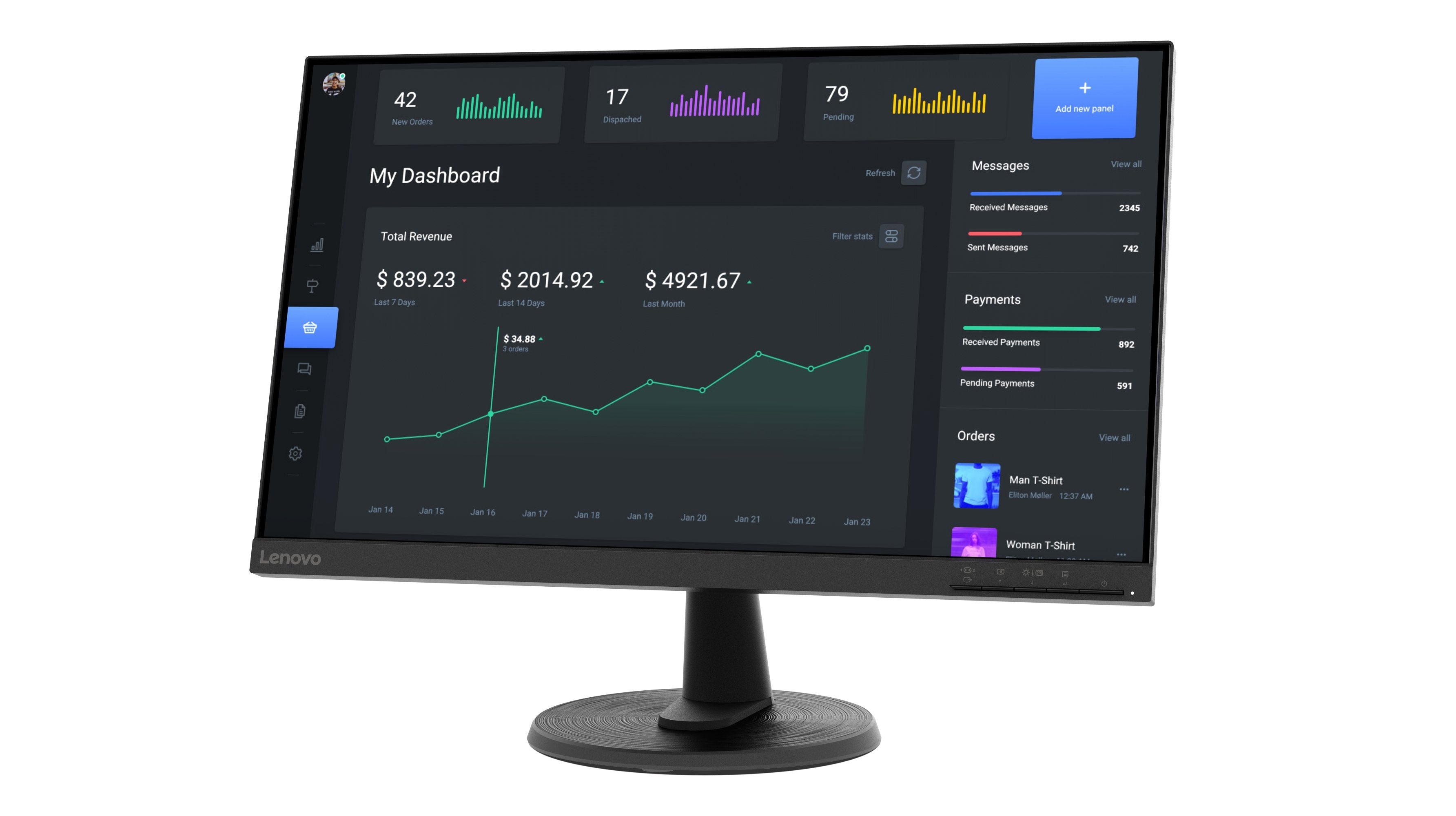 Monitor Lenovo Thinkvision C24-40 Led 23,8" Fhd Black