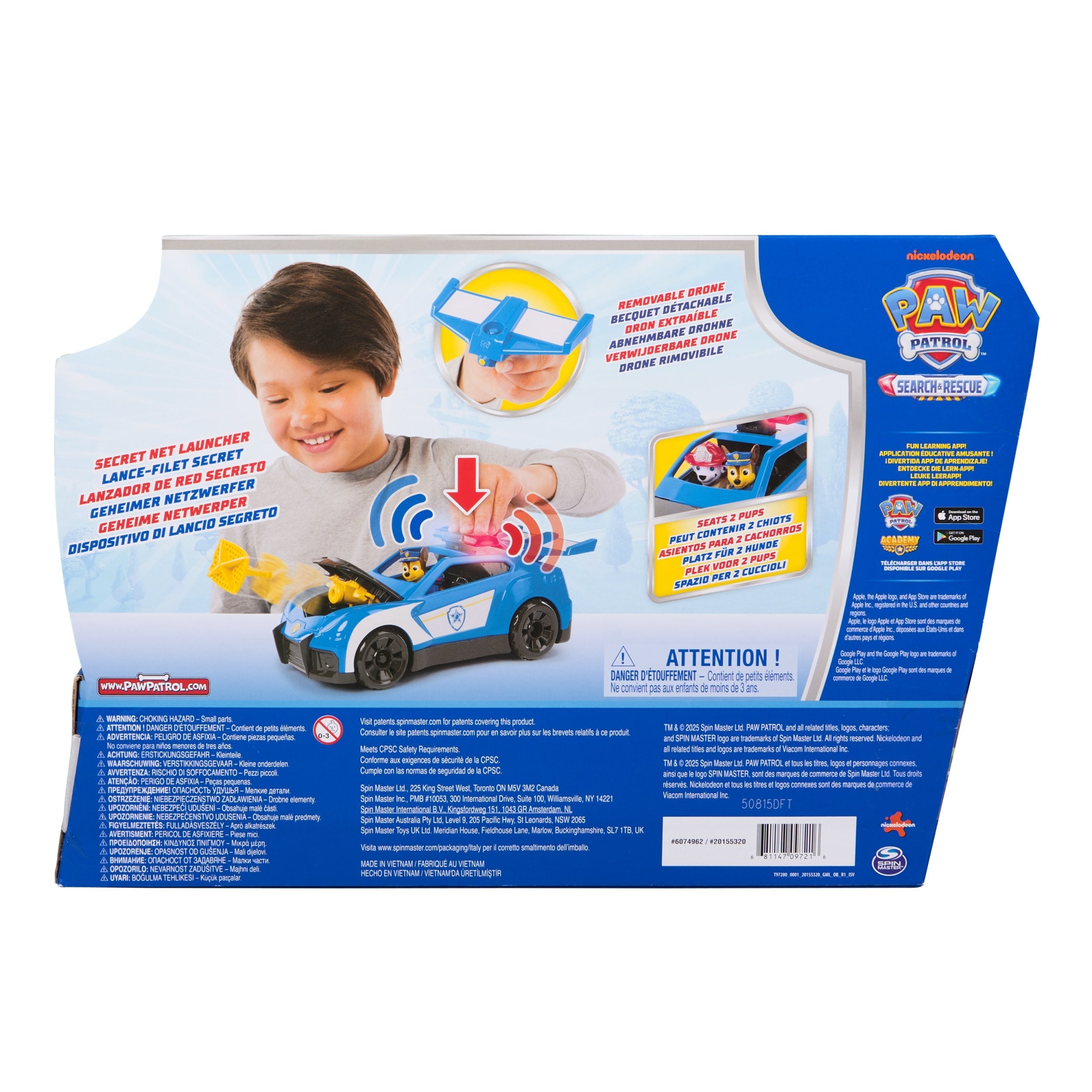 Spin Master Paw Patrol - Search & Rescue: Vehículo Launch N Rescue Cruiser, Vehículo De Juguete Con Figura De Chase 6074962