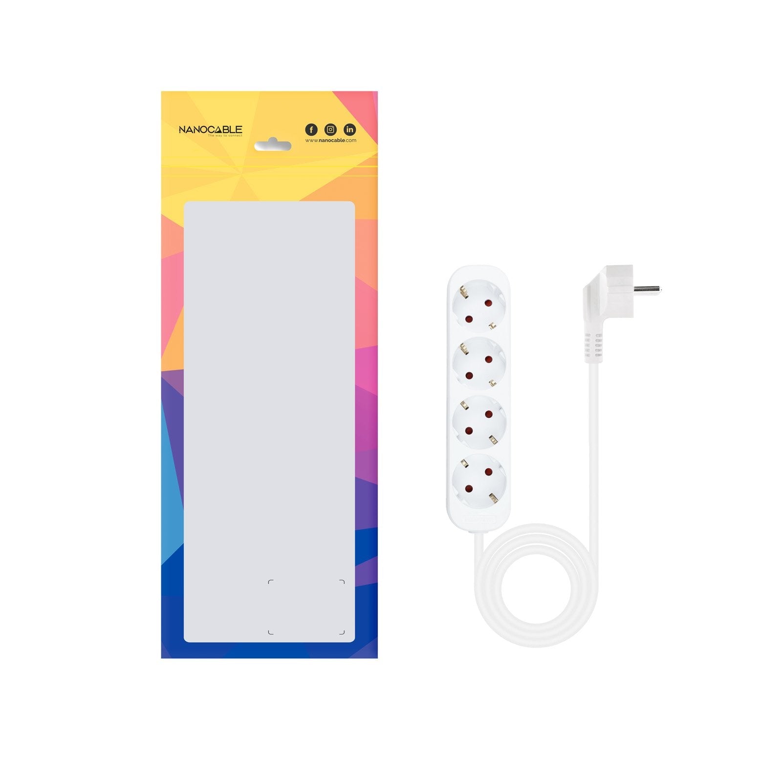 Nanocable Regleta 4 Tomas - 1.4m - Blanco