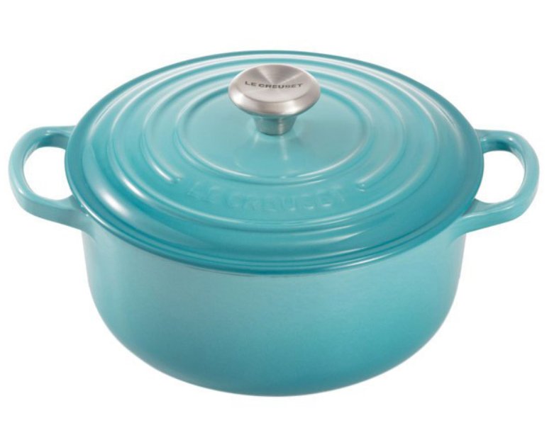 Le Creuset 21177201702430 Gusseisen-Bräter Con Deckel, Rund, 2,4 L, Karibik