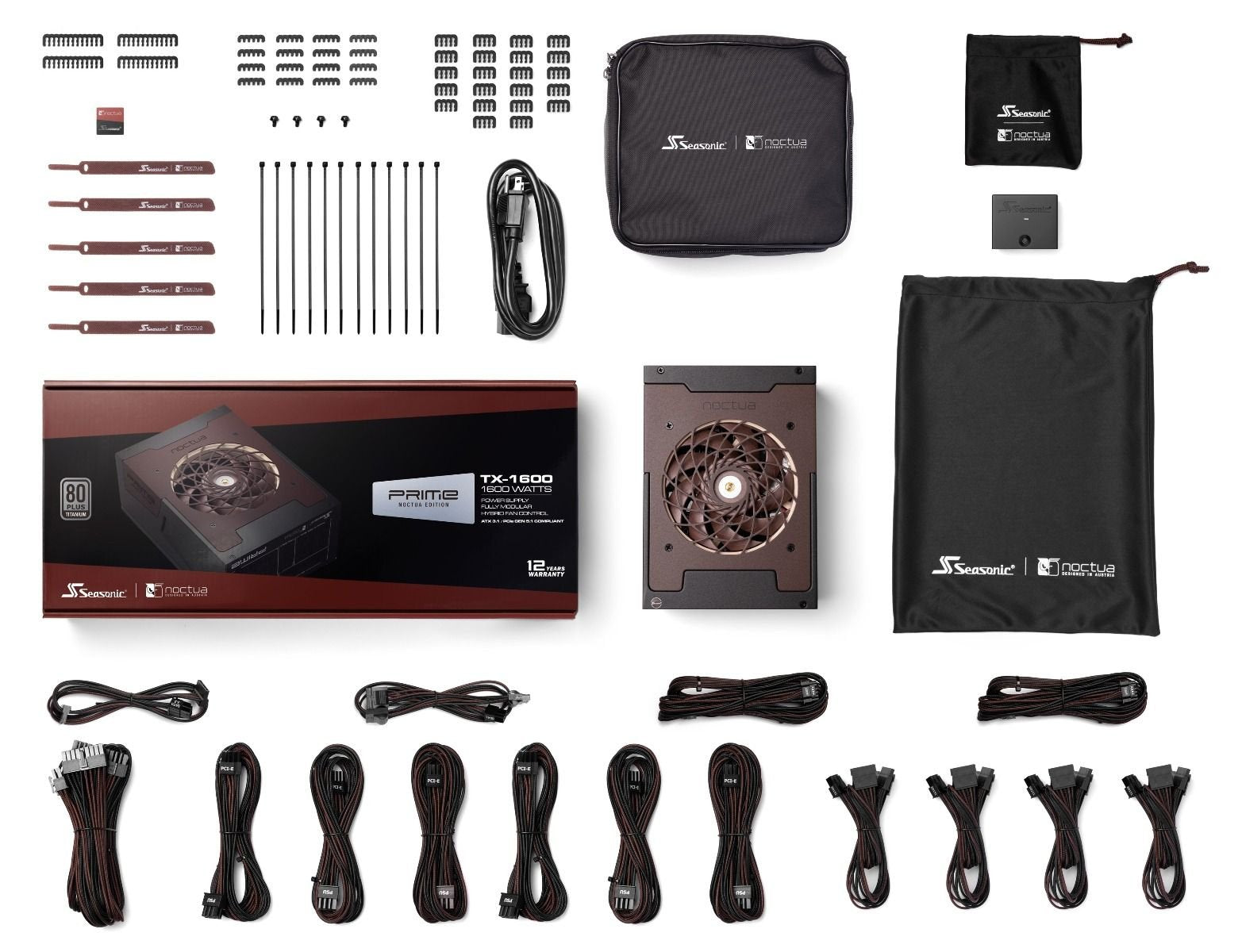 EAN 9010018900248 - Seasonic Prime TX-1600 Noctua Edition unidad de fuente de alimentación 1600 W 24-pin ATX ATX Negro imagen 3