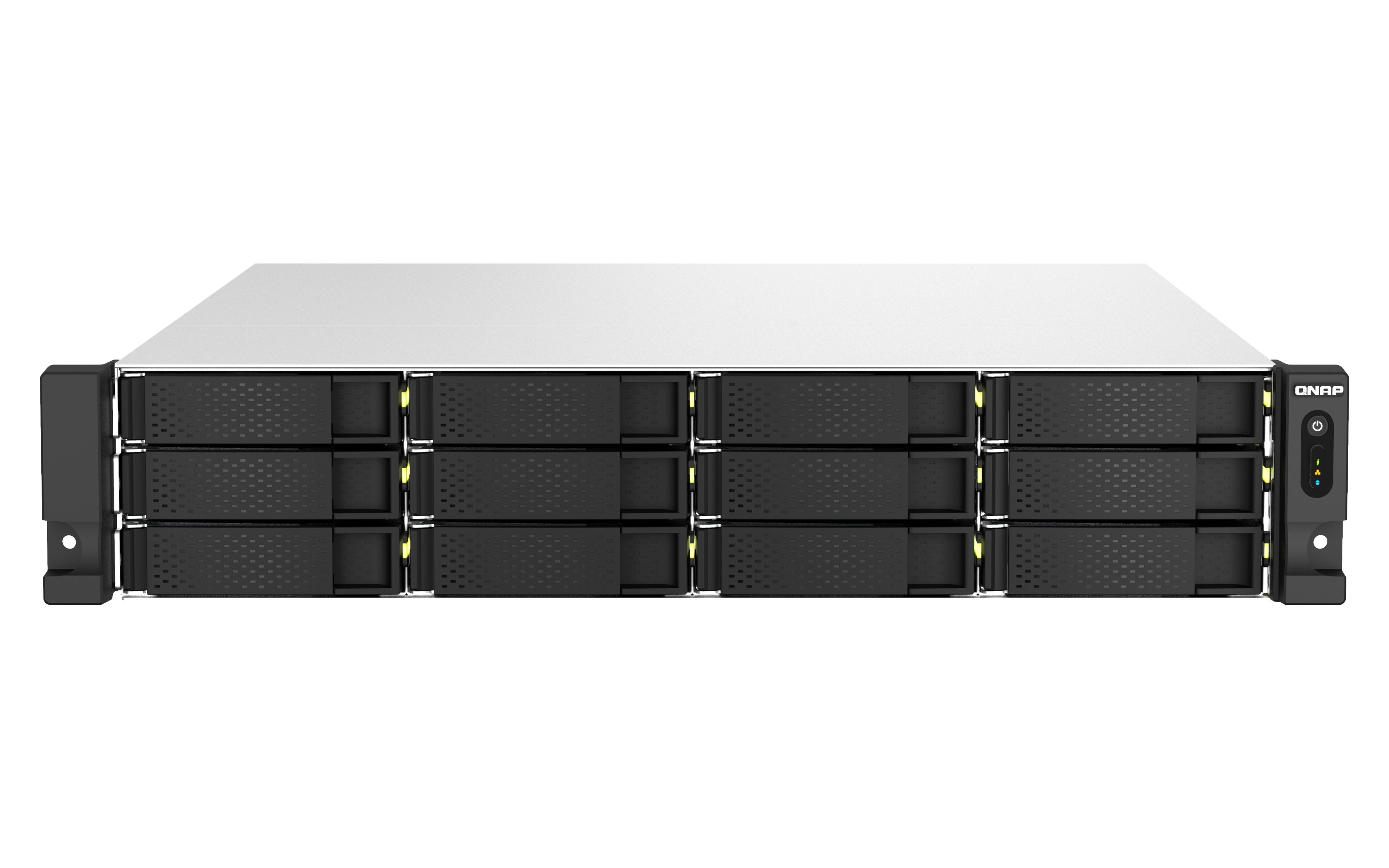 EAN 4711103082249 - QNAP TS-h1887XU-RP NAS Bastidor (2U) Intel Xeon E E-2334 16 GB DDR4 0 TB QuTS hero Negro, Blanco imagen 1