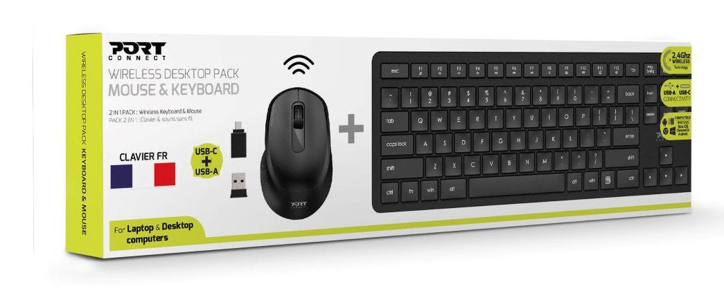 Port Designs Pack Keyboard + Mouse Medium Wireless