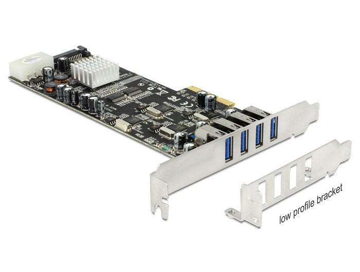 Delock Pcie X4 En 4x Ext. Usb 3.2 Gen 1 Quad Canal, Connection De 4 Pines Controlador Usb 89365
