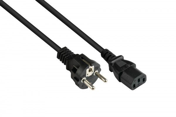 Good Connections Schutzkontakt-Stecker An C13 Schw. 3m
