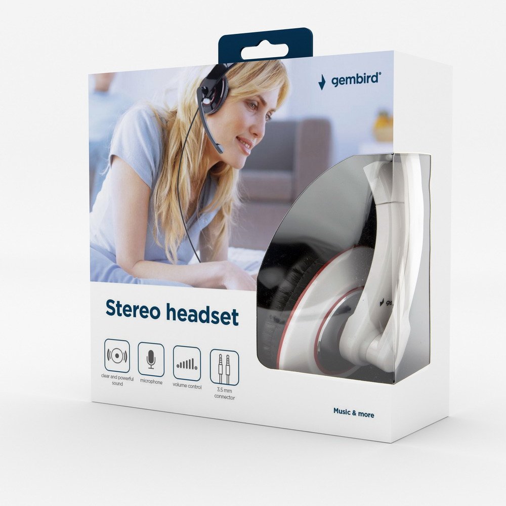 EAN 8716309079501 - Gembird MHS-001-GW auricular y casco Auriculares Alámbrico Diadema Llamadas/Música Blanco imagen 4