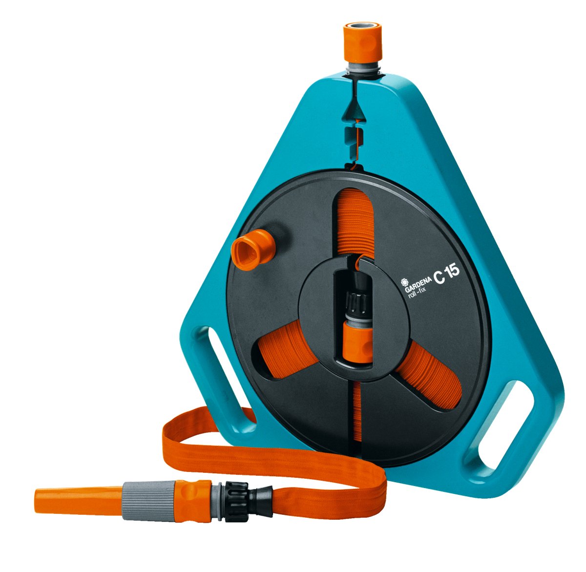 EAN 4078500075602 - Gardena 756-20 carrete de manguera de jardín Caja portamanguera Negro, Azul, Naranja imagen 1
