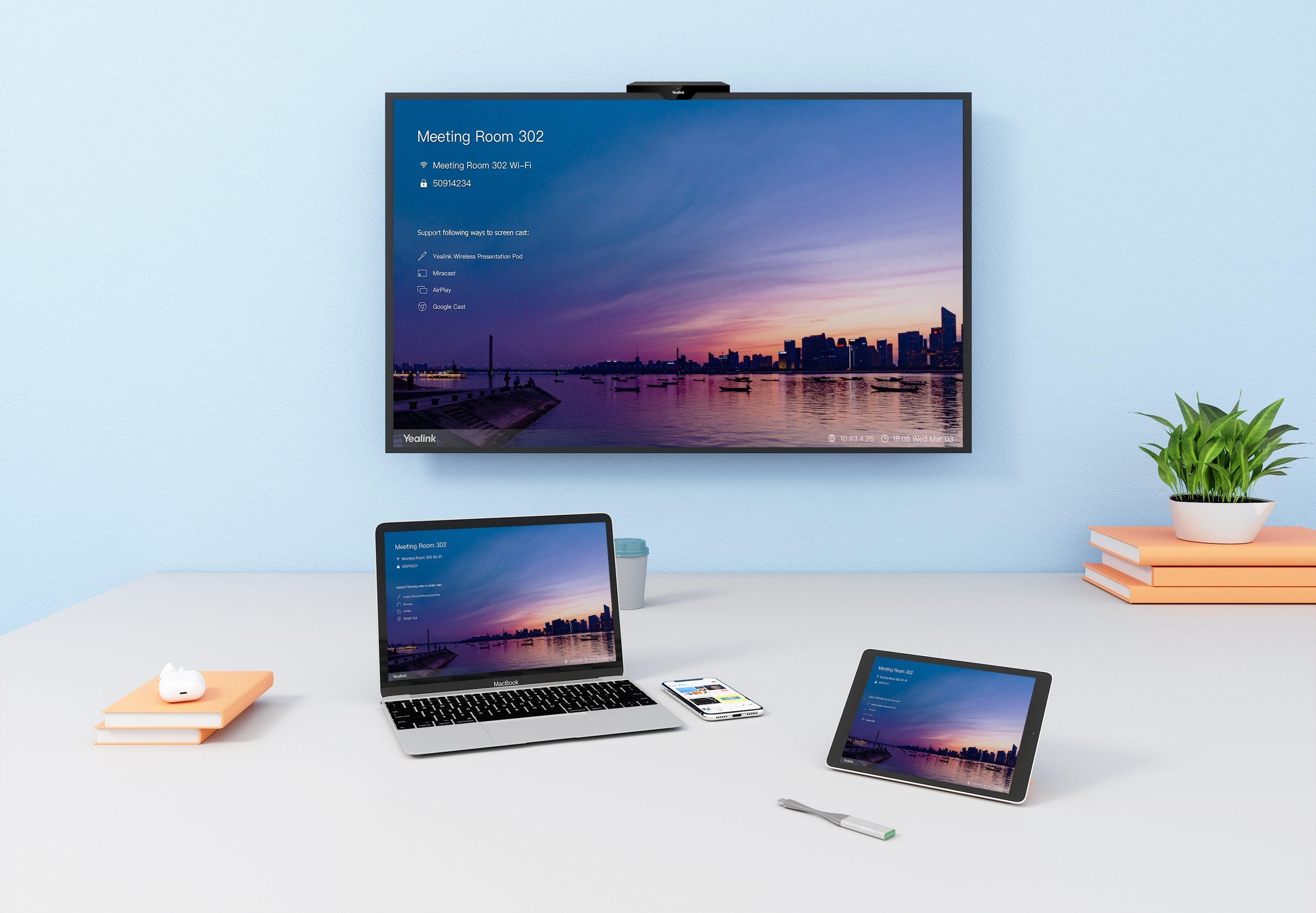 Yealink Roomcast Sistema De Presentación Inalámbrico Hdmi Escritorio