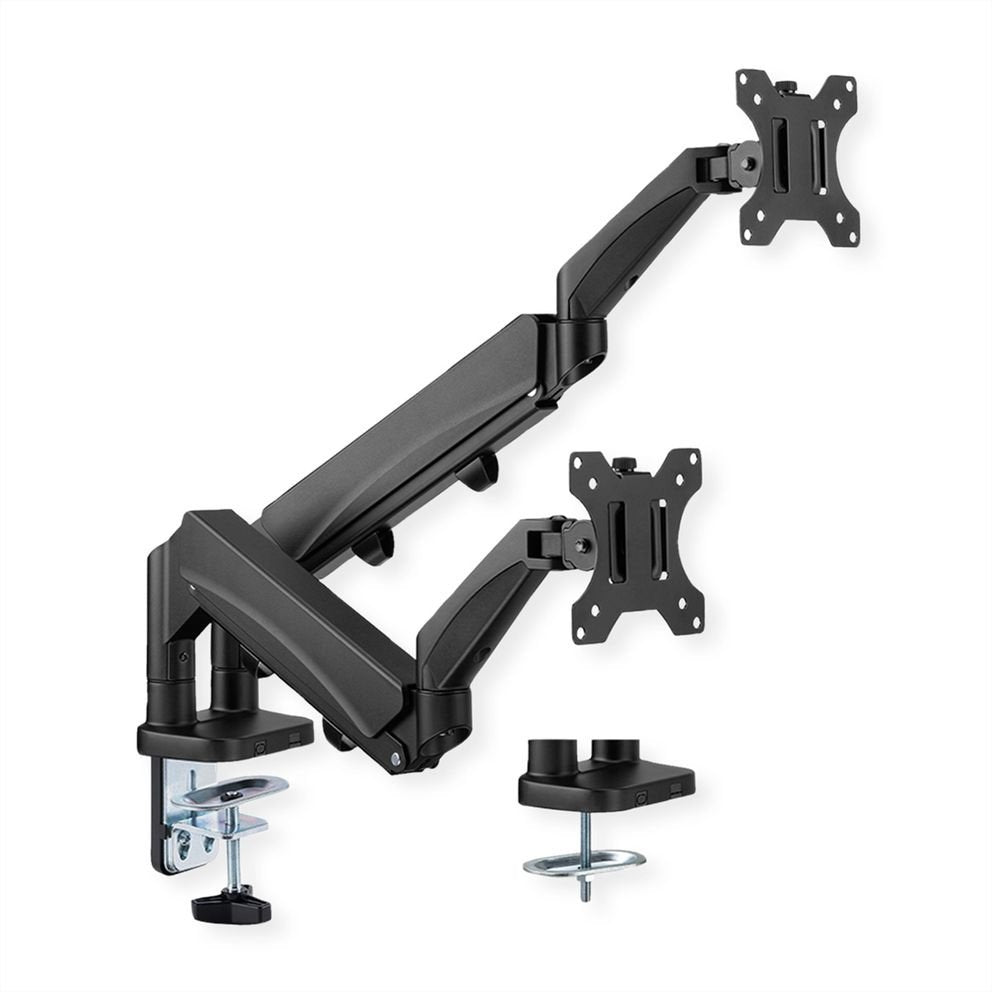Brazo Doble Para Monitor Lcd Montaje En Mesa Platzsparend Springfeder 6 Articulaciones