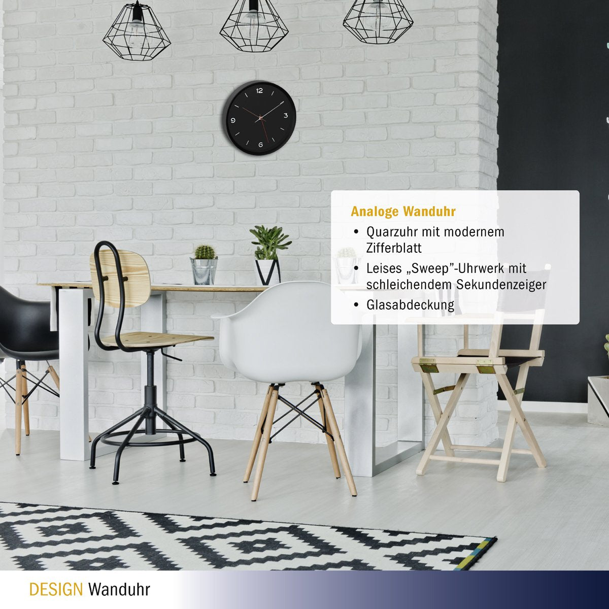 Tfa 60.3056.01 Reloj De Pared Analogico Negro