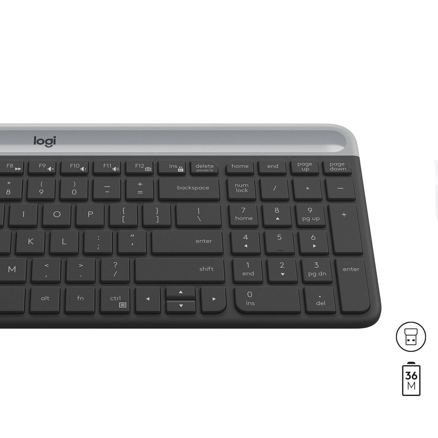 Logitech Mk470, Estándar, Rf Inalámbrico, Qwerty, Grafito, Ratón Incluido