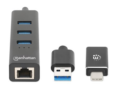EAN 766623180894 - Manhattan 180894 hub de interfaz USB 3.2 Gen 1 (3.1 Gen 1) Type-A + Type-C 5000 Mbit/s Negro imagen 3