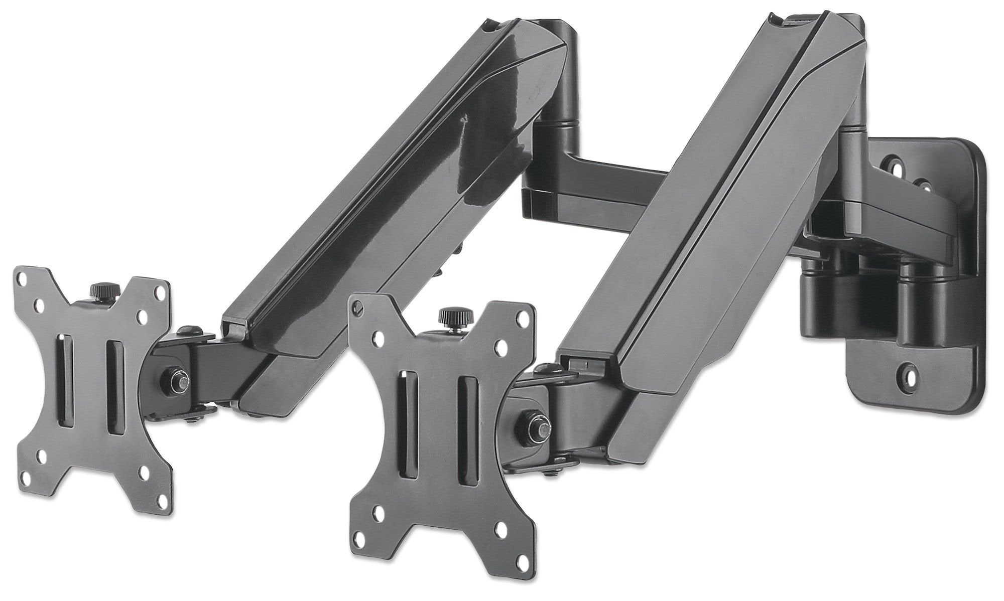 Manhattan Soporte Universal De Pared Para Dos Monitores, Con Pistones A Gas Brazos Articulados 17" A 32" Hasta 8 Kg