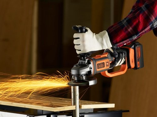 Amoladora Angular Inalámbrica Black+Decker Bcg720m1, 18 Voltios Negro/Naranja, Batería Li-Ion 4ah Bcg720m1-Qw