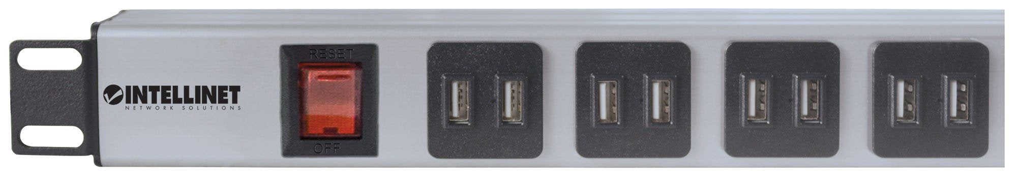 EAN 0766623164580 - Intellinet 164580 unidad de distribución de energía (PDU) 1U Azul, Gris imagen 4