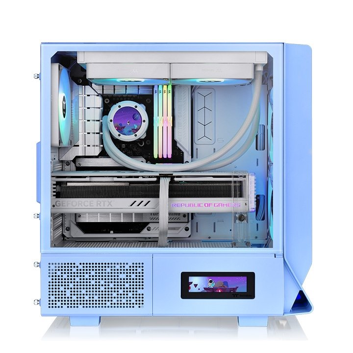 Caja Thermaltake Ceres 330 Tg Hydrangea Blue Argb Atx 2xusb 3.0 Sin Fuente Azul