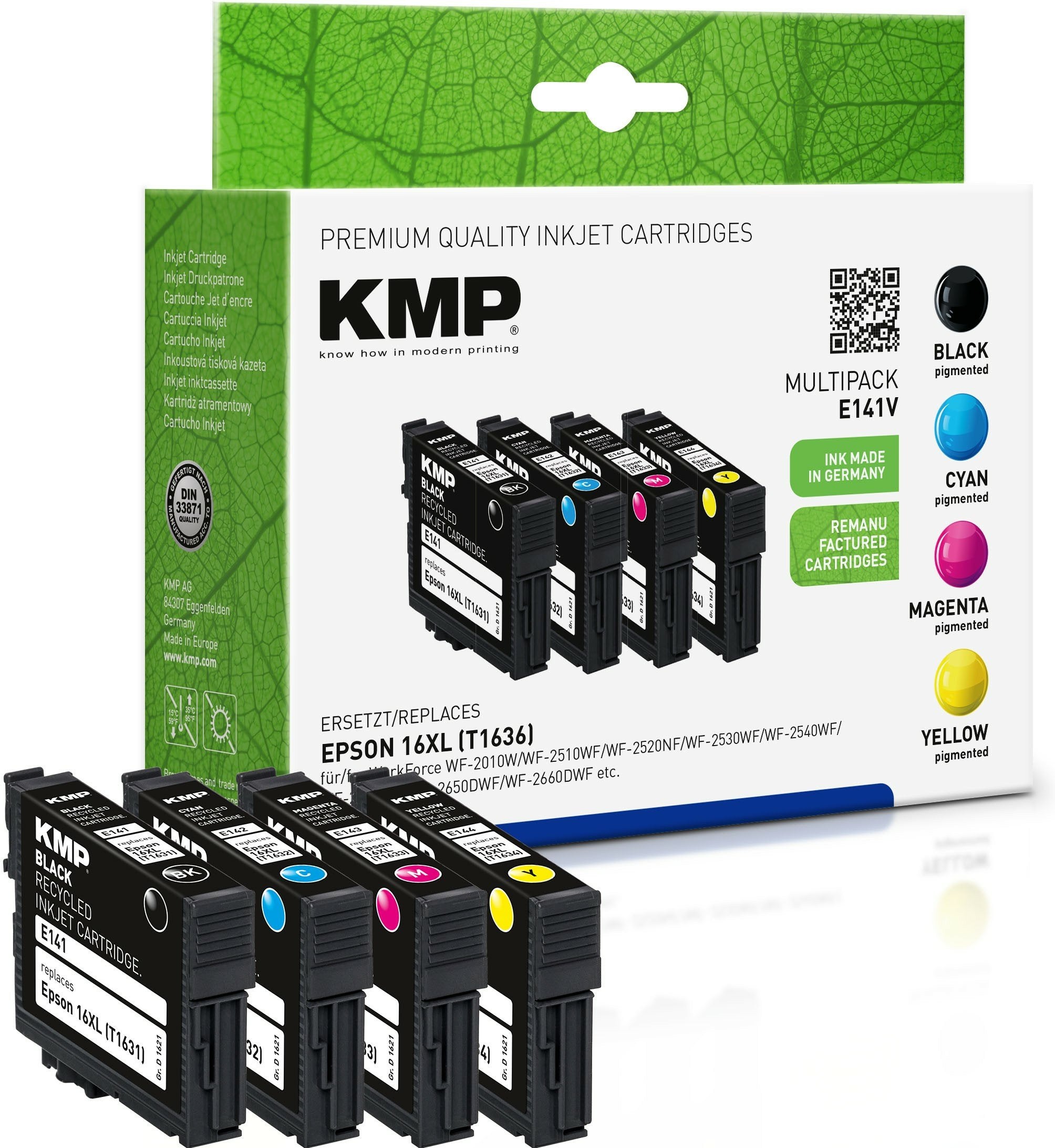 EAN 4011324016277 - KMP 1621,4050 cartucho de tinta 4 pieza(s) Negro, Cian, Magenta, Amarillo imagen 1
