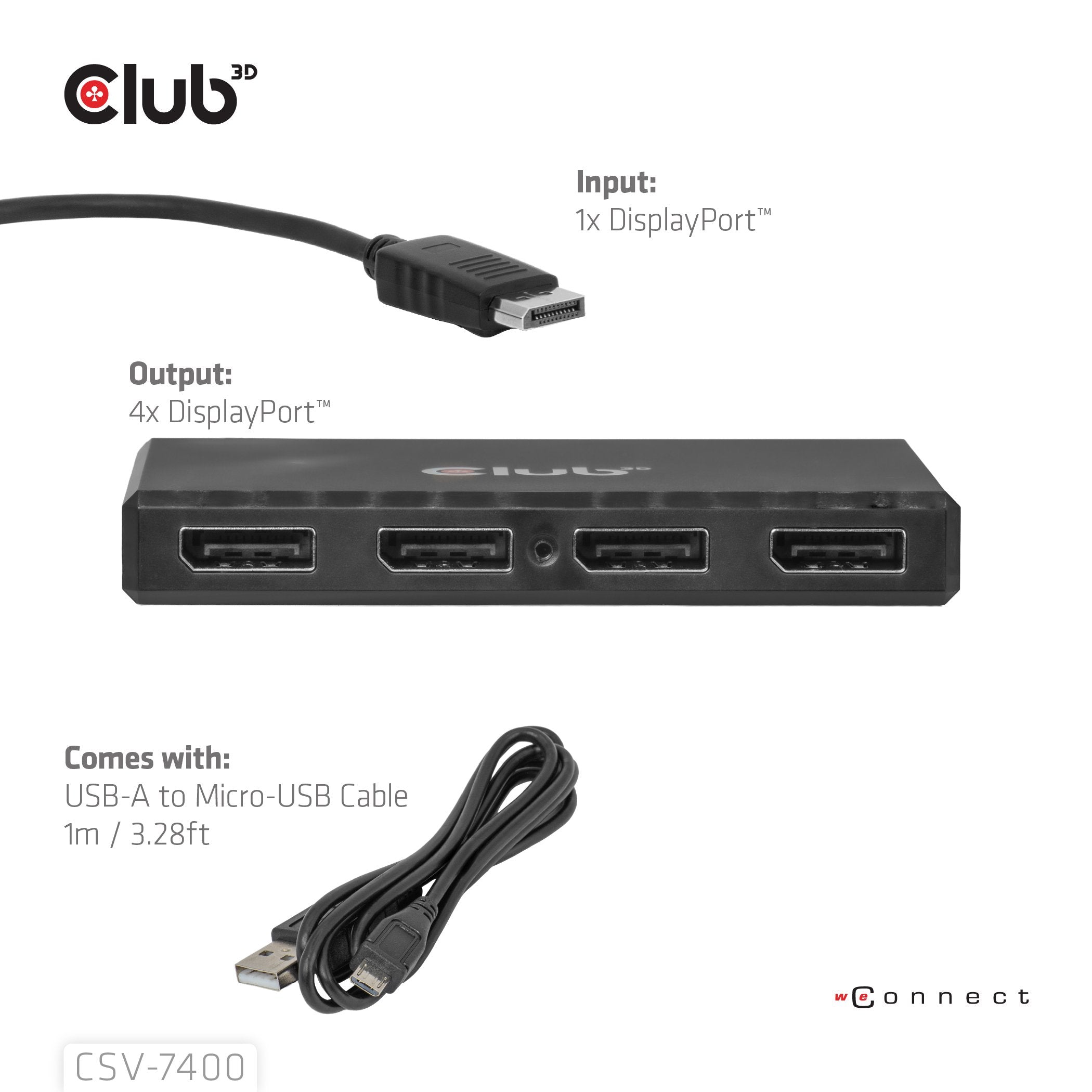 EAN 8719214473679 - CLUB3D CSV-7400 divisor de video 4x DisplayPort imagen 8
