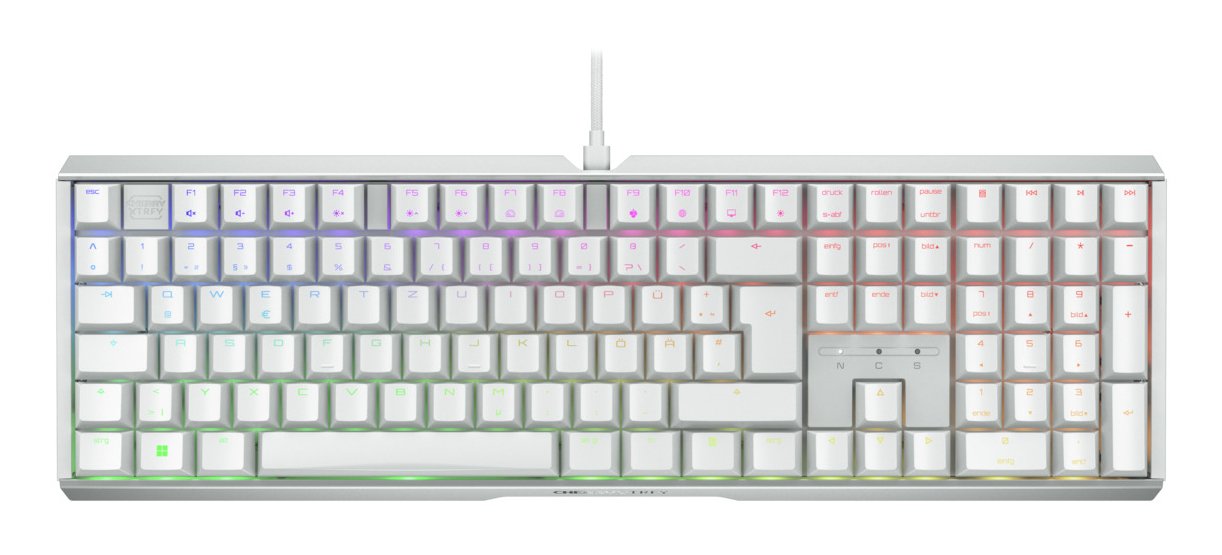 Cherry Xtrfy Mx 3.1, Teclado De Juegos White/Silver, De-Layout, Cherry Mx2a Brown G80-3890liade-0