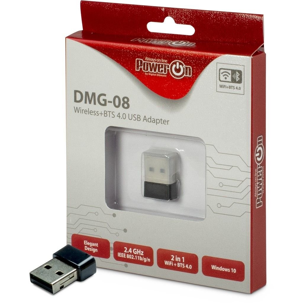 Adaptador Usb Inter-Tech Wi-Fi 4 Dmg-08 Wifi + Bts 4 150mbps Retail
