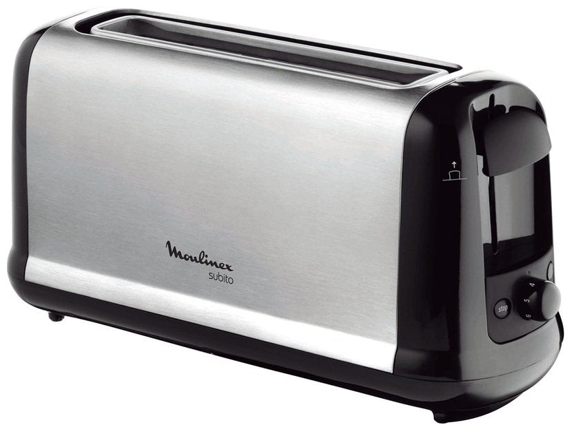 Tostadora Moulinex Súbito 1000w 1 Ranura Larga 7 Niveles De Tostado Función Descongelar/Recalentar Acabado Acero Inoxidable