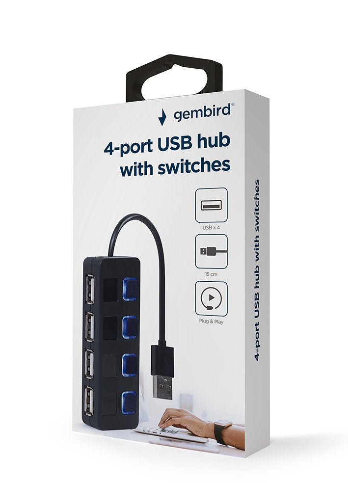 EAN 8716309124669 - Gembird UHB-U2P4-05 hub de interfaz USB 2.0 Type-A Negro imagen 5