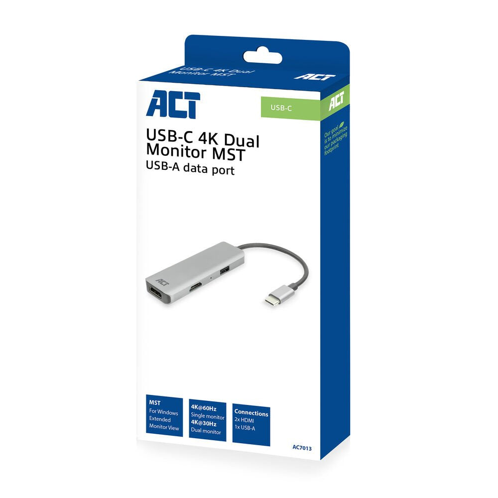 Adaptador Act Connectivity Usb C A 2 Hdmi 4k Usb A