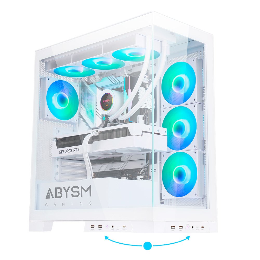 Abysm Danube Sava H500 White Caja Torre Atx, Itx, Micro Atx - Lateral Y Frontal Cristal Templado - 3.5" Y 2.5" - Usb-A,