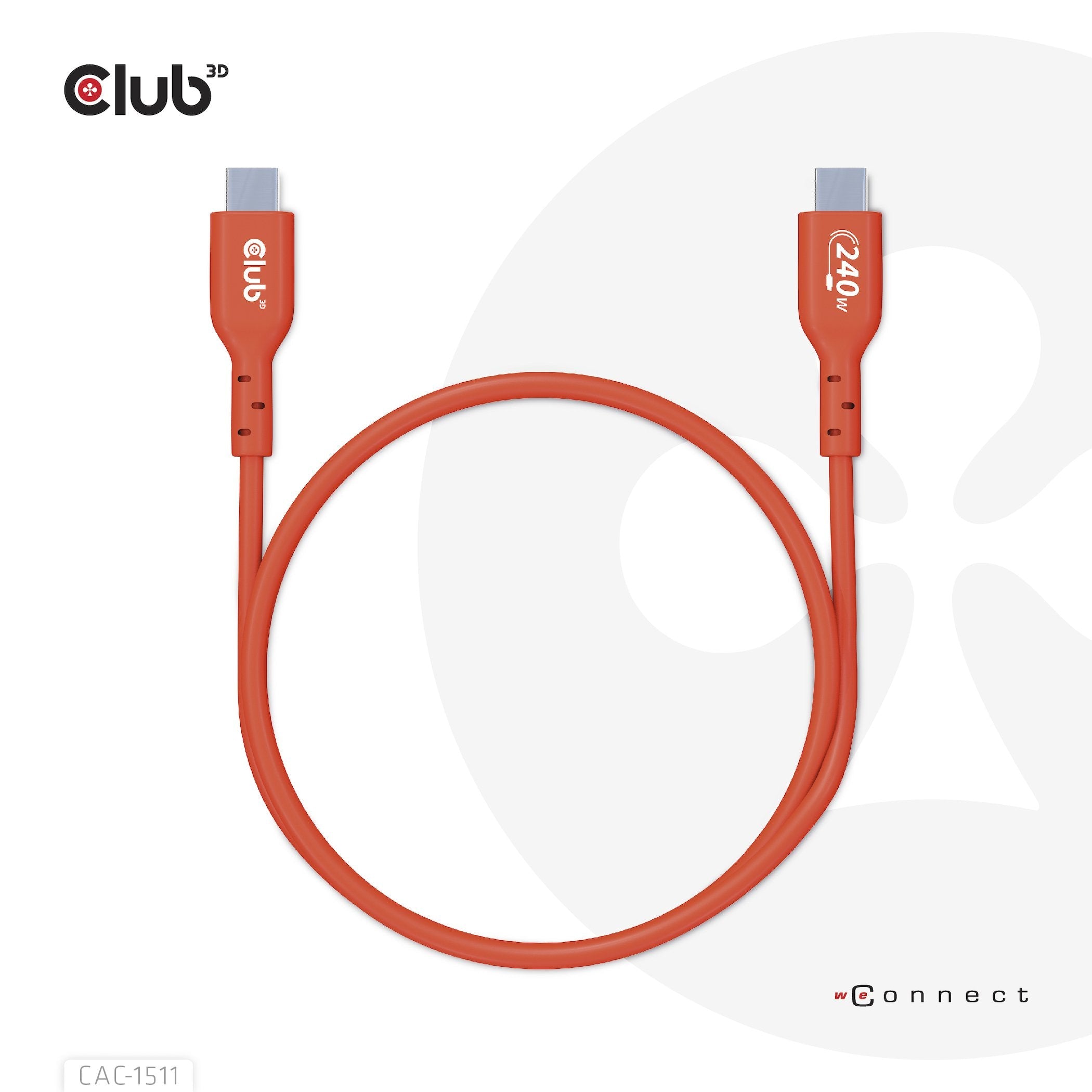 EAN 8719214472641 - CLUB3D CAC-1515 cable USB USB 2.0 USB C Naranja, Rojo imagen 4