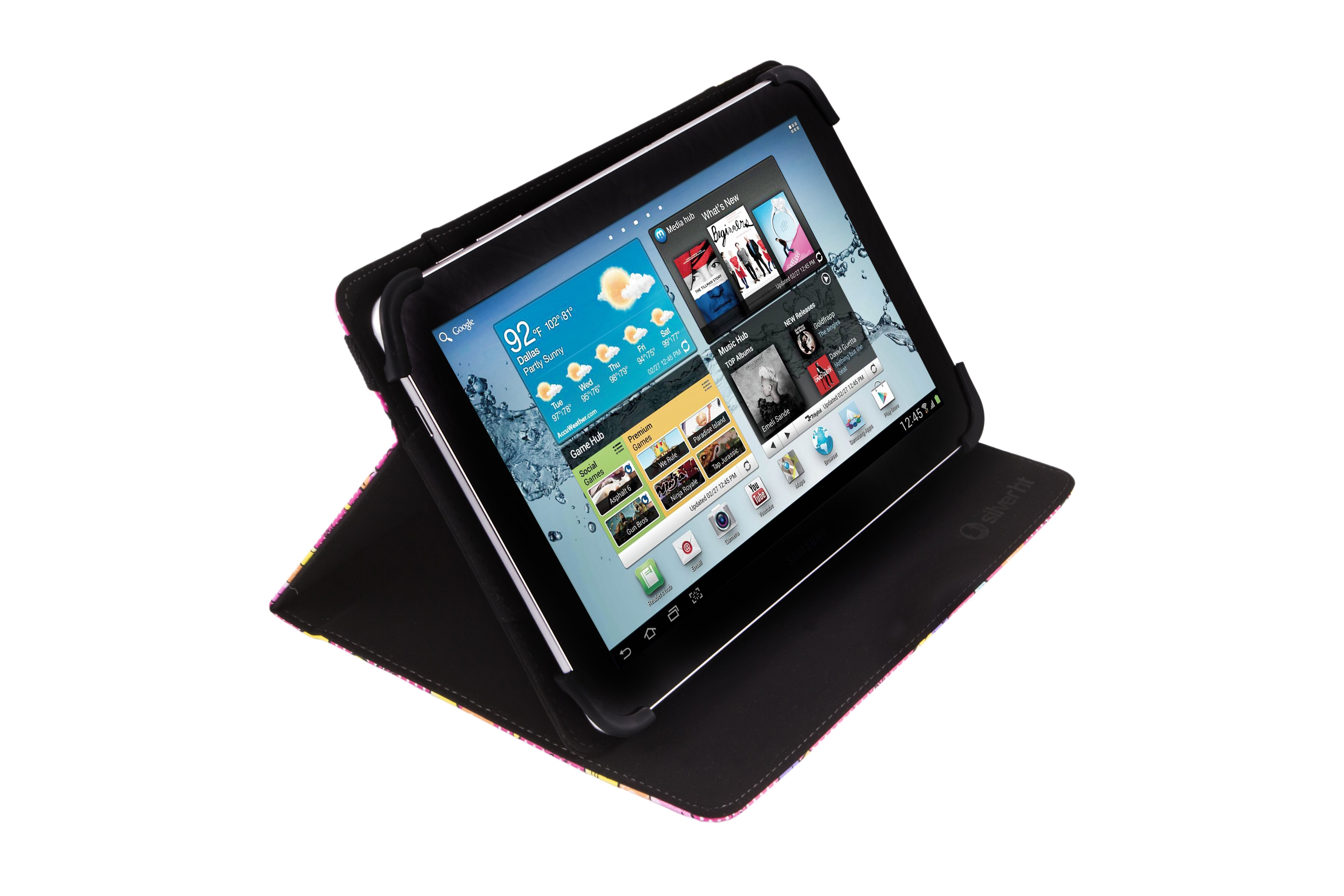Funda Universal Silver Ht Para Tablet 9-10.1" Cool Ice Pop Rojo Puntos Blancos