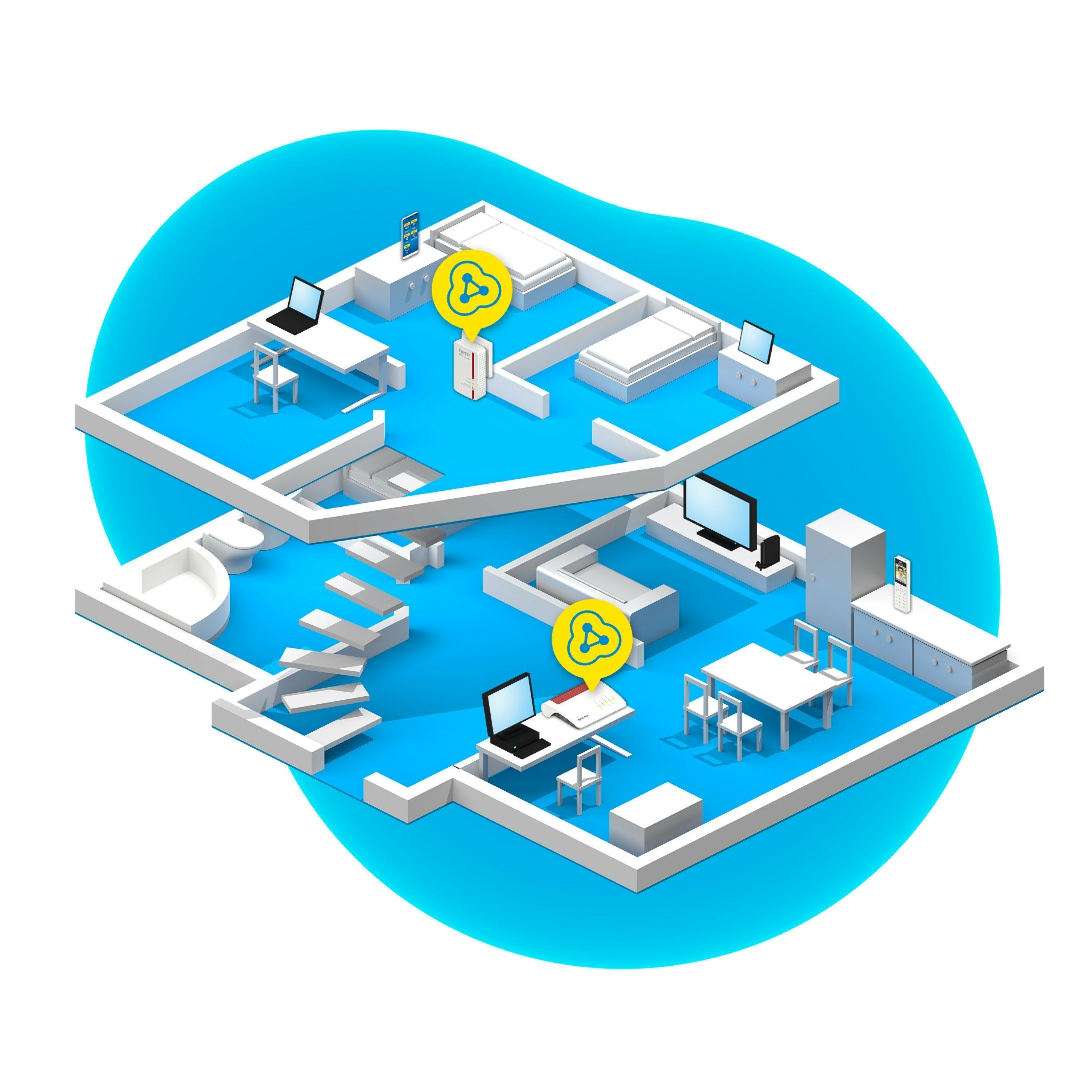 EAN 4023125027550 - Powerline FRITZ! 1240E WLAN Set INT 1200 Mbit/s Ethernet Wifi Rojo, Blanco 2 pieza(s) imagen 4