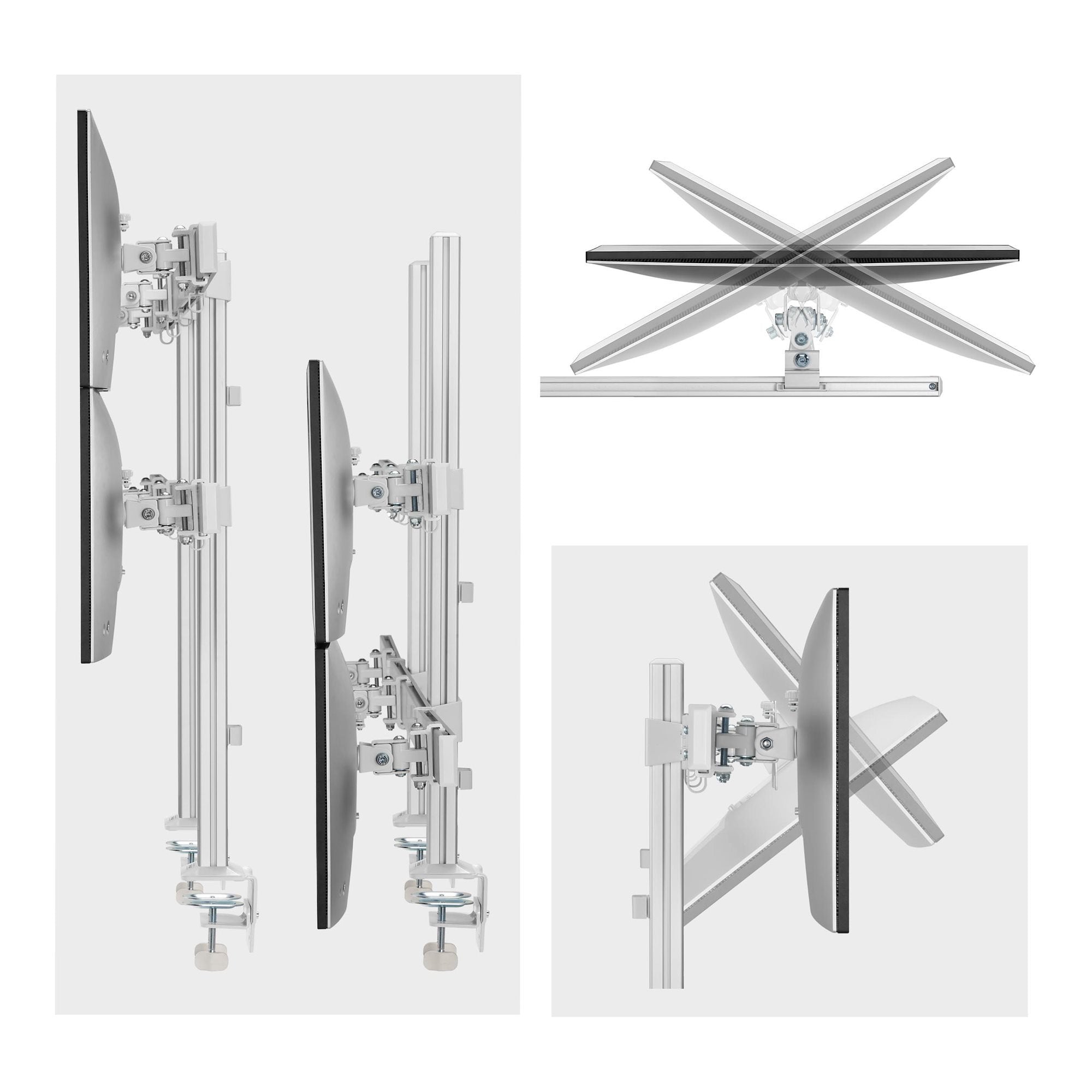 Startech.Com Six-Monitor Desk Mount W Crossbar, Up To 32 In Screens 17.6lb - Befestigungskit - Für 6 Lcd-Displays - Säule, Dual