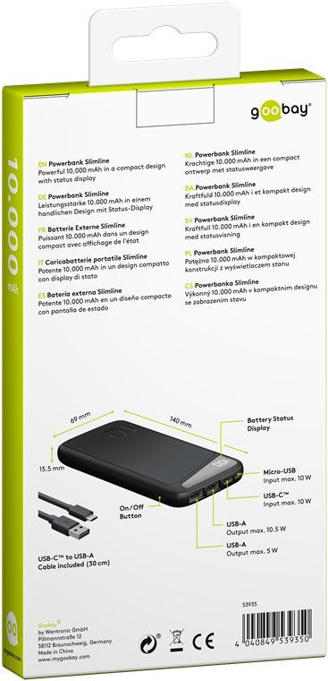 Goobay Banco De Energía Slimline 53935