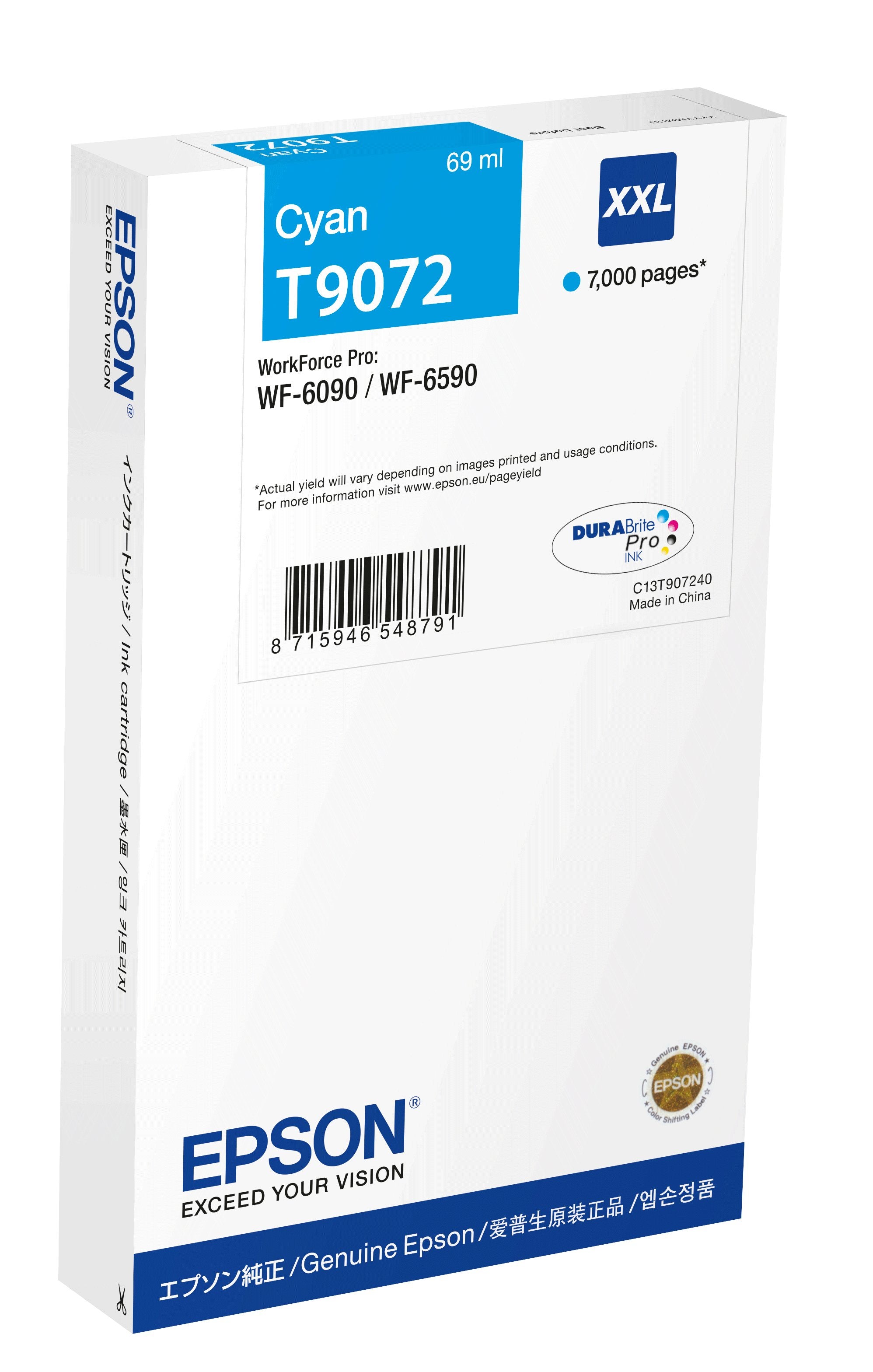 EAN 8715946548791 - Epson T9072 cartucho de tinta 1 pieza(s) Original Cian imagen 1