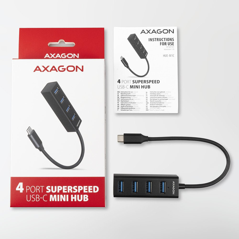 EAN 8595247905635 - Axagon HUE-M1C hub de interfaz USB 3.2 Gen 1 (3.1 Gen 1) Type-C 5000 Mbit/s Negro imagen 5