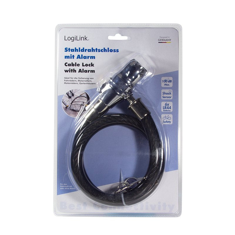 Logilink Sc0211 Candado Para Bicicleta Cable Antirrobo Negro, Plata 60 Cm