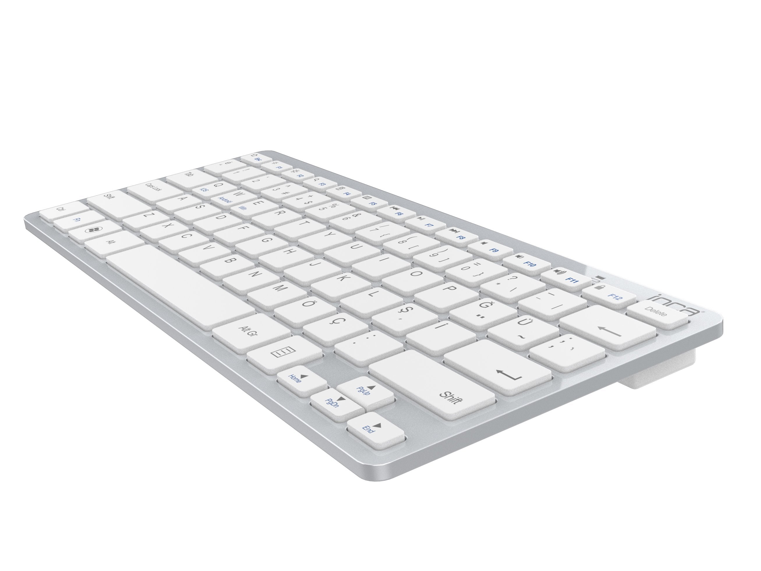 Teclado Aleman Inca Ibk-569bt Bluetooth Metálico, Plata