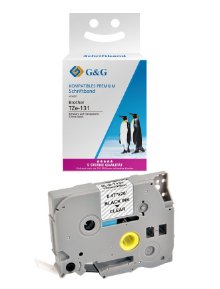 G&G Cinta Para Etiquetadora Sustituye Brother Tze-131, 12 Mm, Negro A Transparente