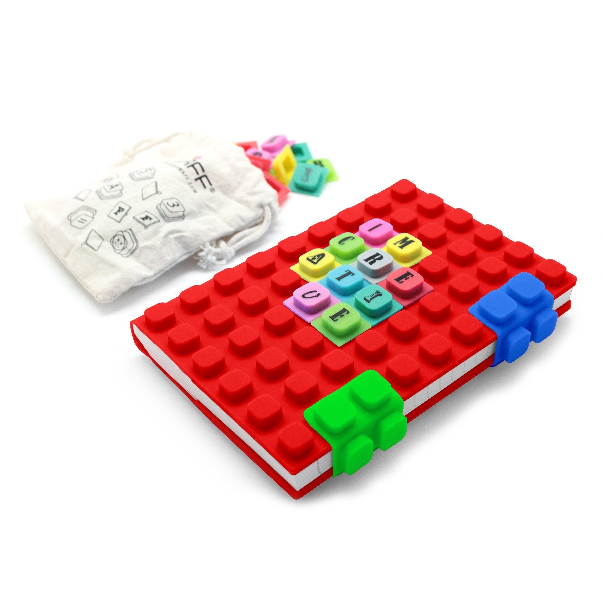 Combo M Rojo/Red Libreta Waff + Letras