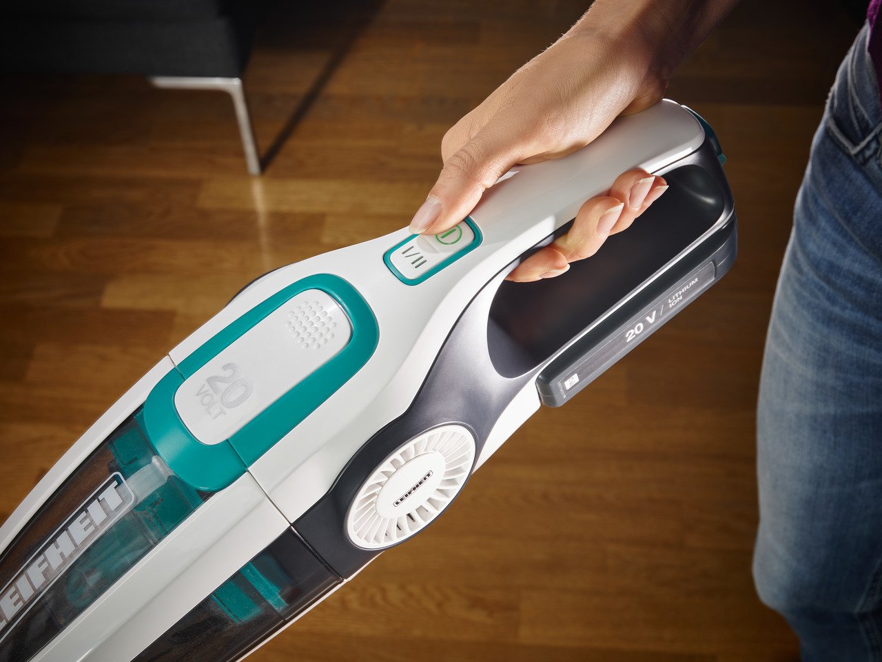 EAN 4006501119254 - Leifheit PowerVac 2in1 Aspiradora escoba 2 en 1 Batería Secar Ciclónico Sin bolsa Negro, Azul, Blanco imagen 9