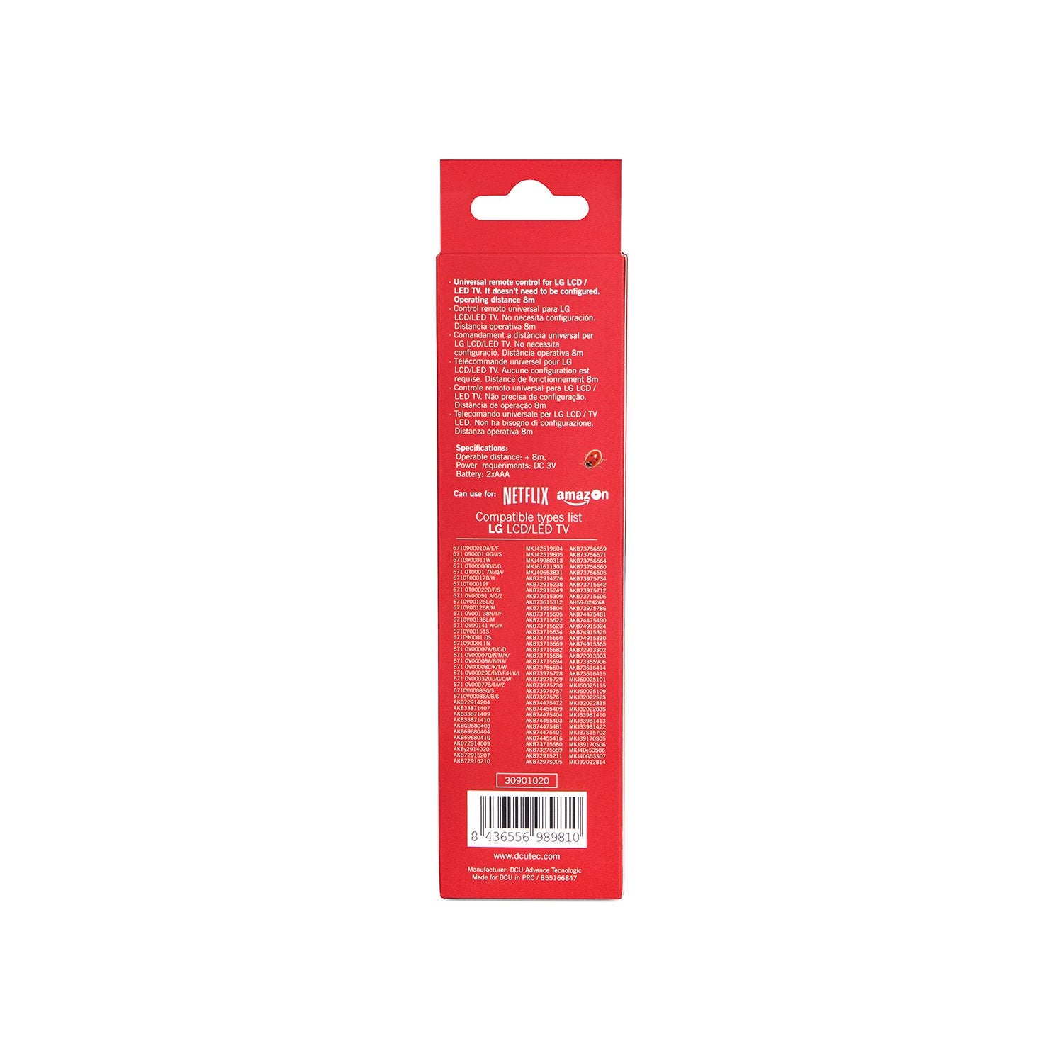 EAN 8436556989810 - DCU Advance Tecnologic 30901020 mando a distancia IR inalámbrico TV Botones imagen 3