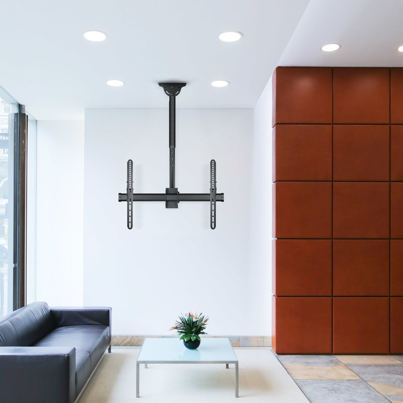 Tooq Soporte De Techo Giratorio Para Tv De 37"-70" - Gestion De Cables - Peso Max 50kg - Vesa 600x400mm